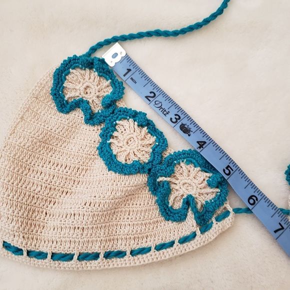 HANDMADE crochet cream and emerald bikini - Picture 8 of 8